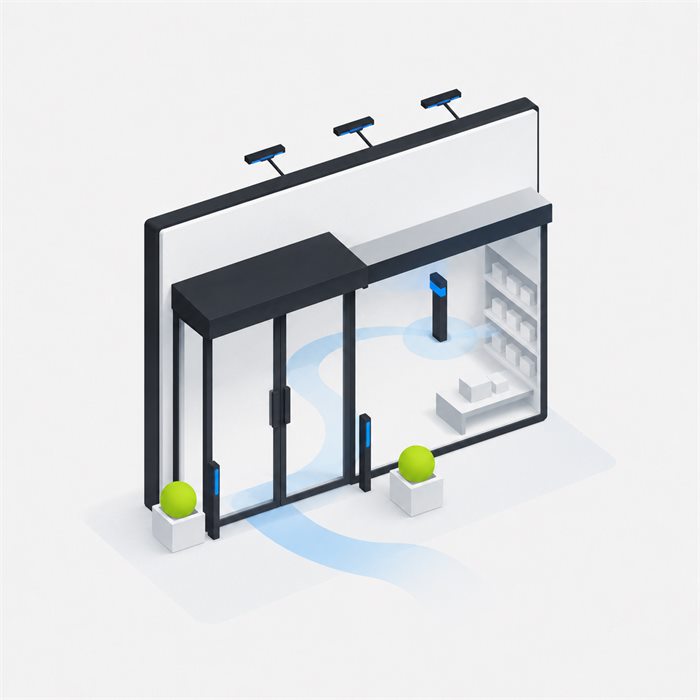 Retail and venue aggregate flow measurement illustration